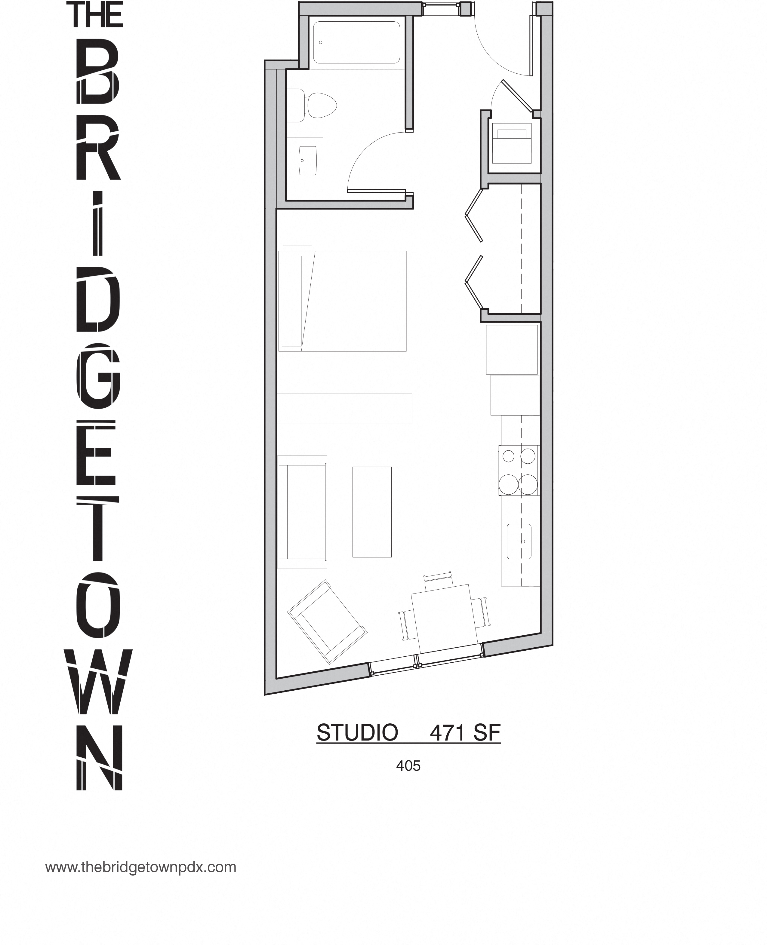 Bridgetown - Studio Floor Plan 4